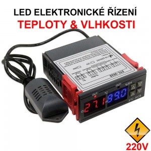 Digitální termostat STC 3028 s externím senzorem teploty a vlhosti, 230 V