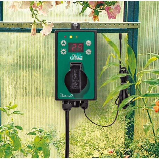 Vytápění skleníku BioGreen, samostatný Termostat max. 3000 W, sepnutí přístroje od -50~99 °C