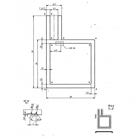 Hliníkový profil AHJ20V1, 20x20x1,5mm, 1 x drážka rovná 3mm, 100cm, stříbrný elox