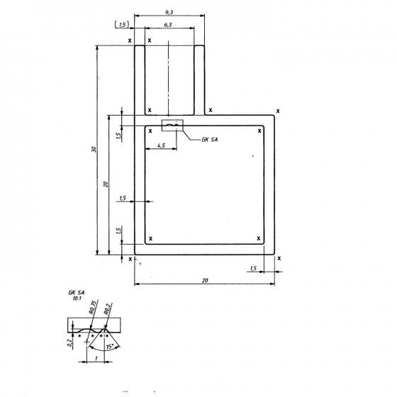 Hliníkový profil AHJ20V1, 20x20x1,5mm, 1x drážka rovná 6mm, 100cm, stříbrný elox