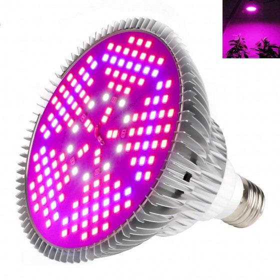 Grow LED žárovka 100 W Full, patice E27 pro růst rostlin 150 led diod