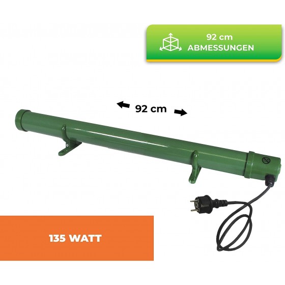 Elektrický přímotop/konvektor Bio Green, protizámrazová ochrana skleníku, zelený, 135 W, 92 cm