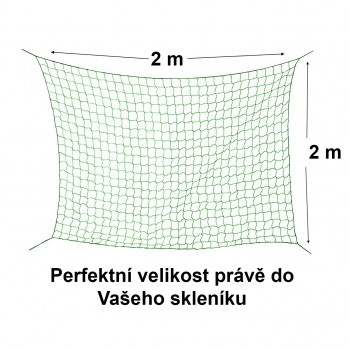 Skleníková síť 2 x 2 m na okurky a rajčata,  pevná a kvalitní síť co vydrží, oka 10 x 10 cm