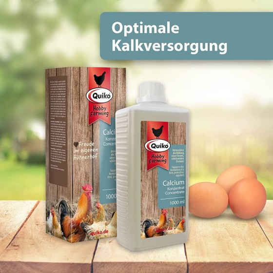 Vápník Quiko Hobby Farming, koncentrát vápníku pro kuřata, křepelky a drůbež 1000 ml