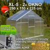 Skleník GAMPRE SANUS 290 x 150 cm, XL-05, 6mm + zdarma základna + automatické otvírače